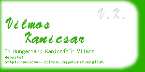 vilmos kanicsar business card